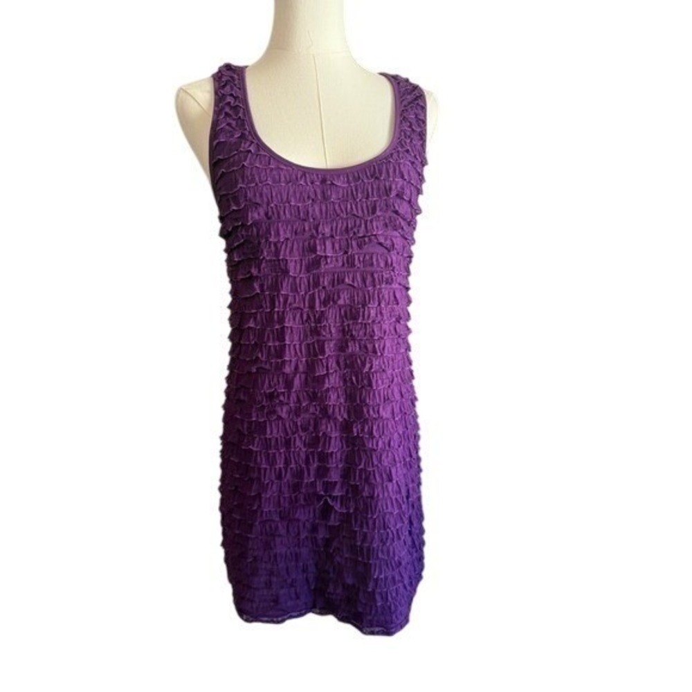 Free People Ruffled Sleeveless Mini Dress Purple Festival Party‎ Cocktail